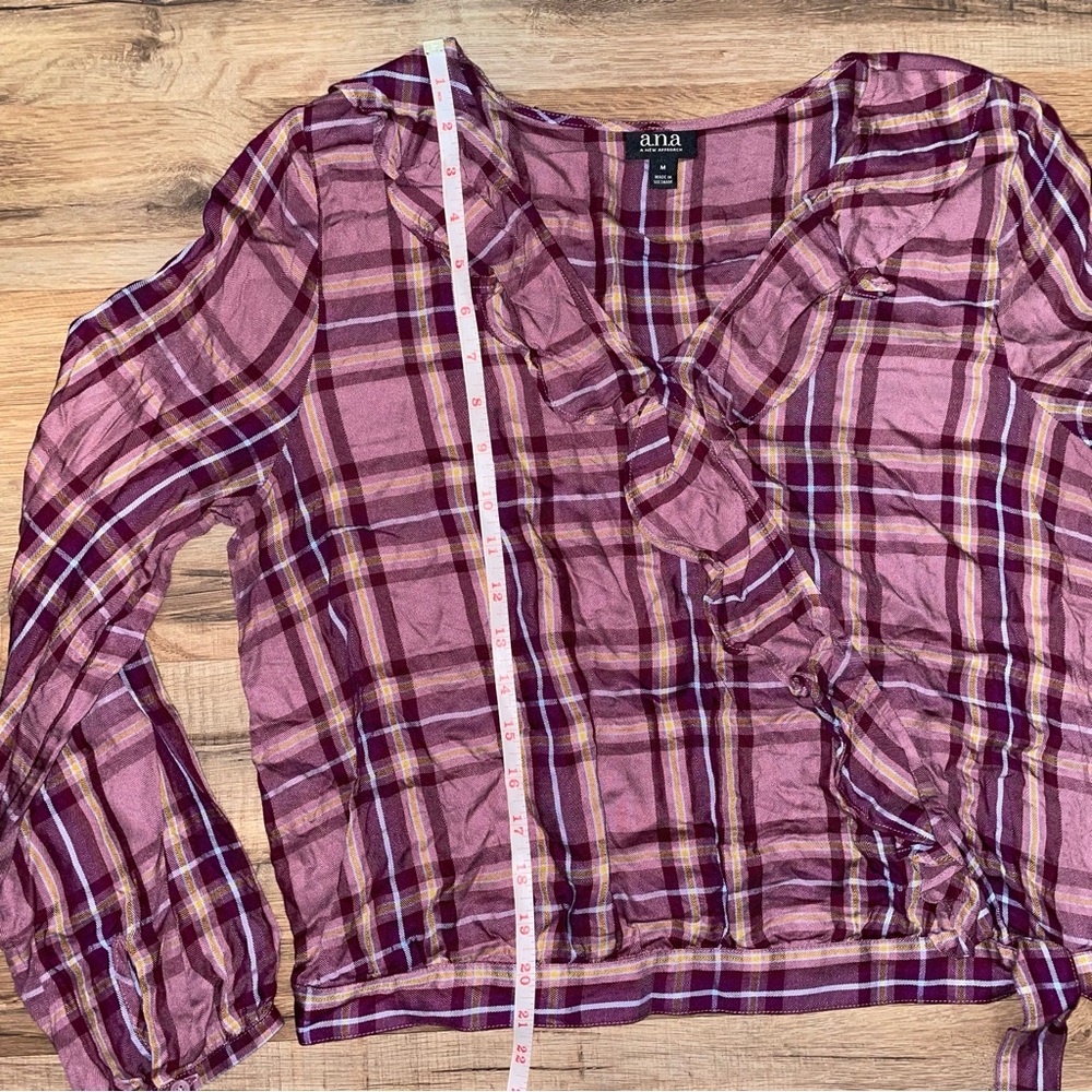 ANA A New Approach Plaid Ruffle Shirt - Picture 13 of 14